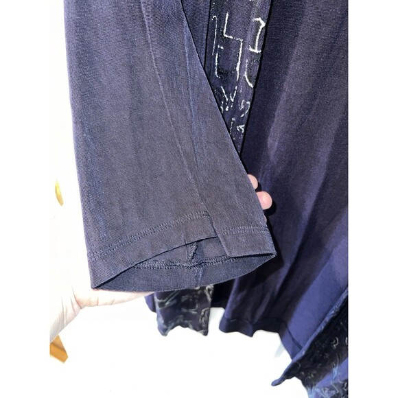 Chicos travelers Cardigan Womens 1/M Open Front Foil Alessa Slinky liquid Knit - Picture 4 of 6